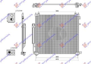 Ψυγειο A/C 2.0 Si4 Βενζινη - 2.0 Sd4,Td4 Πετρελαιο (631x572) Land Rover Discovery 5 16- - 692106420