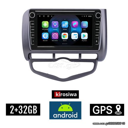 HONDA JAZZ (2002-2008) CLIMA Android οθόνη αυτοκίνητου 2GB με GPS WI-FI (ηχοσύστημα αφής 8" ιντσών OEM Youtube Playstore MP3 USB Radio Bluetooth Mirrorlink εργοστασιακή, 4x60W, Navi)