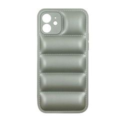 Θήκη για Phone 11 -Puffer Jacket Back Cover Δερματίνης Silver με προστασία για κάμερα (oem)