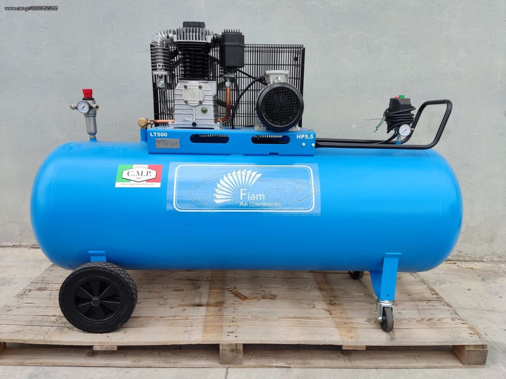 C.M.P./FIAM Τριφασικό Κομπρεσέρ Αέρος με Ισχύ 5.5hp και Αεροφυλάκιο 500lt