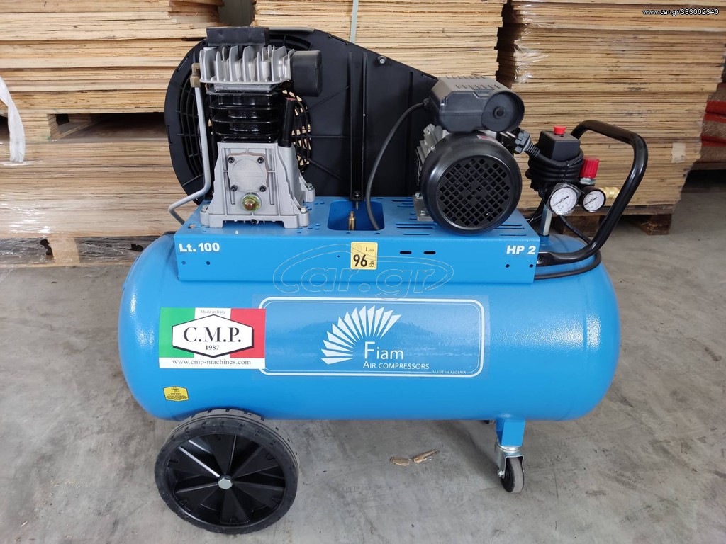 C.M.P./FIAM Μονοφασικό Κομπρεσέρ Αέρος με Ισχυ 2hp και Αεροφυλάκιο 100lt