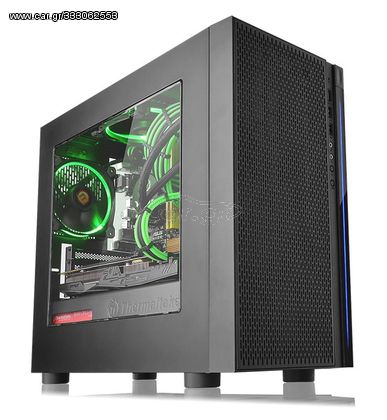 THERMALTAKE PC case micro tower Versa H18, 398x205x439mm, 1x fan, μαύρο