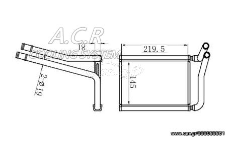 ΨΥΓΕΙΟ ΚΑΛΟΡΙΦΕΡ ΚΑΙΝΟΥΡΙΟ HYUNDAI ACCENT 2005-2010 (150X218X20) AVA HY6253 NISSENS 77631 NRF 54339 VALEO 812429 971381E000 971381E001 97138-1E000 97138-1E001