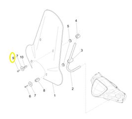 Βίδα Ζελατίνας Φέρινγκ 6mm Piaggio Beverly 500 Cruiser E3 2007-2012 ZAPM34500 598267