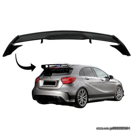 Αεροτομή Οροφής Για Mercedes-Benz A-Class W176 12-18 5D Hatchback Amg A45 Look Γυαλιστερή Μαύρη Από Abs Πλαστικό