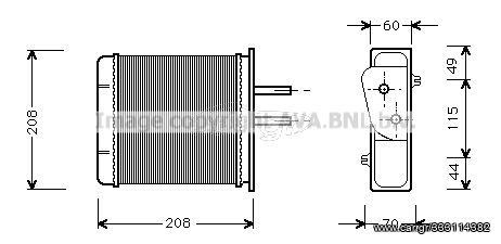 ΨΥΓΕΙΟ ΚΑΛΟΡΙΦΕΡ ΚΑΙΝΟΥΡΙΟ FIAT BARCHETTA 1995-2005, PUNTO 1993-2000 46721123 46721212 46722095 (190X165X42) AVA FT6150 BEHR HELLA 8FH 351 313-351 DENSO DRR09060 FRIGAIR 06043007 MAHLE AH159000S