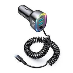 Joyroom Car charger  JR-CL20, 2x USB + 2x Lightning, 57W + Lightning cable (black) ΦΟΡΤΙΣΤΗΣ ΑΥΤΟΚΙΝΗΤΟΥ