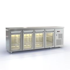 ΠΡΟΣΦΟΡΑ!!! PSM22560GL Ψυγείο πάγκος συντήρησης 225x70x87cm με 4 κρυστάλλινες πόρτες GN