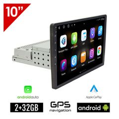 1-DIN Android 2+32GB οθόνη αφής 10" ιντσών με Ελληνικό GPS Bluetooth WI-FI Youtube USB (ηχοσύστημα αυτοκινήτου Android Auto Apple Carplay 1DIN πλοηγός MP3 ραδιόφωνο MP5 4x60W 1-DIN mirrorlink 4 x 60 W