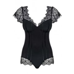 Obsessive Plus Size Moketta Teddy Black-thumb-1
