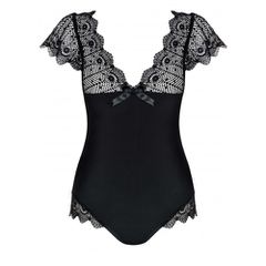 Obsessive Plus Size Moketta Teddy Black-thumb-2
