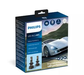 Λάμπες Philips H7 Ultinon Pro9100 Led 13.2V 18W +350% Περισσ. Φως 5800K 2τμχ 11972U91X2