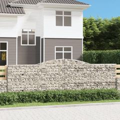 Συρματοκιβώτιο Τοξωτό 400x50x120/140εκ. από Γαλβανισμένο Χάλυβα 153536