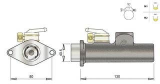 Αντλία φρένου κλαρκ MITSUBISHI FD45K EF19C 1 1/8" (D34mm 80ΚΚ ΕΞ ΠΑΝΩ +ΑΡ)-thumb-4