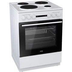 Korting KE6A40WM Κουζίνα 71lt με Εμαγιέ Εστίες Π60εκ. Λευκή 3 χρόνια εγγύηση