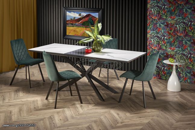 60-20601 DIESEL extension table, color: top - white marble / dark grey, legs - black DIOMMI V-CH-DIESEL-ST, 1 Τεμάχιο