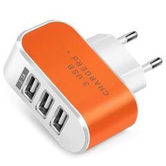ΑΝΤΑΠΤΟΡΑΣ ΦΟΡΤΙΣΤΗ 3 ΘΕΣΕΩΝ USB ΠΟΡΤΟΚΑΛΙ GloboStar ΥΥ-5