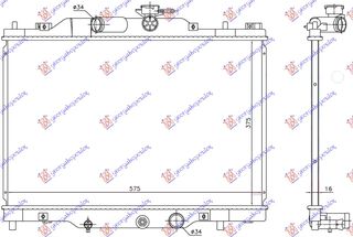 ΨΥΓΕΙΟ ΝΕΡΟΥ 2.0 ΒΕΝΖΙΝΗ (375x575x16) (KOYO) για MAZDA CX3 15-19