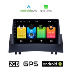 RENAULT MEGANE 2 (2002-2008) Android οθόνη αυτοκίνητου 2GB με GPS WI-FI (ηχοσύστημα αφής 9" ιντσών OEM Android Auto Apple Carplay Youtube Playstore MP3 USB Radio Bluetooth Mirrorlink εργοστασιακή, 4x6