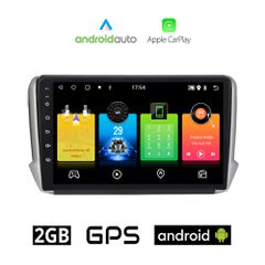 PEUGEOT 208 - 2008 (2012-2019) Android οθόνη αυτοκίνητου 2GB με GPS WI-FI (ηχοσύστημα αφής 10" ιντσών OEM Android Auto Apple Carplay Youtube Playstore MP3 USB Radio Bluetooth Mirrorlink εργοστασιακή,