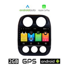 JEEP COMPASS 2009-2016 Android οθόνη αυτοκίνητου 2GB με GPS WI-FI (ηχοσύστημα αφής 10" ιντσών OEM Android Auto Apple Carplay Youtube Playstore MP3 USB Radio Bluetooth Mirrorlink εργοστασιακή, 4x60W, A