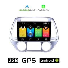 HYUNDAI i20 (2008 - 2013) *με αυτόματο κλιματισμό Android οθόνη αυτοκίνητου 2GB με GPS WI-FI (ηχοσύστημα αφής 9" ιντσών OEM Android Auto Apple Carplay Youtube MP3 USB Bluetooth εργοστασιακή, 4x60W, AU