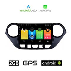 HYUNDAI i10 (μετά το 2014) Android οθόνη αυτοκίνητου 2GB με GPS WI-FI (ηχοσύστημα αφής 9" ιντσών OEM Android Auto Apple Carplay Youtube Playstore MP3 USB Radio Bluetooth Mirrorlink εργοστασιακή, 4x60W
