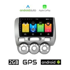 HONDA JAZZ 2002-2008 Android οθόνη αυτοκίνητου 2GB με GPS WI-FI (ηχοσύστημα αφής 9" ιντσών OEM Android Auto Apple Carplay Youtube Playstore MP3 USB Radio Bluetooth Mirrorlink εργοστασιακή, 4x60W,