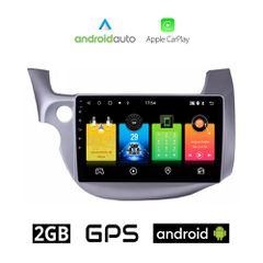 HONDA JAZZ (2008 - 2012) Android οθόνη αυτοκίνητου 2GB με GPS WI-FI (ηχοσύστημα αφής 10" ιντσών OEM Android Auto Apple Carplay Youtube Playstore MP3 USB Radio Bluetooth Mirrorlink εργοστασιακή, 4x60W,