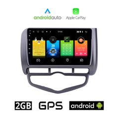 HONDA JAZZ (2002-2008) CLIMA Android οθόνη αυτοκίνητου 2GB με GPS WI-FI (ηχοσύστημα αφής 9" ιντσών OEM Android Auto Apple Carplay Youtube Playstore MP3 USB Radio Bluetooth Mirrorlink εργοστασιακή, 4x6