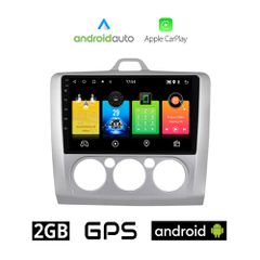 FORD FOCUS (2005 - 2011) *Με χειροκίνητο κλιματισμό Android οθόνη αυτοκίνητου 2GB με GPS WI-FI (ηχοσύστημα αφής 9" ιντσών OEM Android Auto Apple Carplay Youtube Playstore MP3 USB Radio Bluetooth Mirro