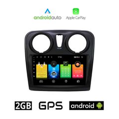 DACIA LOGAN (2012 - 2019) Android οθόνη αυτοκίνητου 2GB με GPS WI-FI (ηχοσύστημα αφής 9" ιντσών OEM Android Auto Apple Carplay Youtube Playstore MP3 USB Radio Bluetooth Mirrorlink εργοστασιακή, 4x60W,