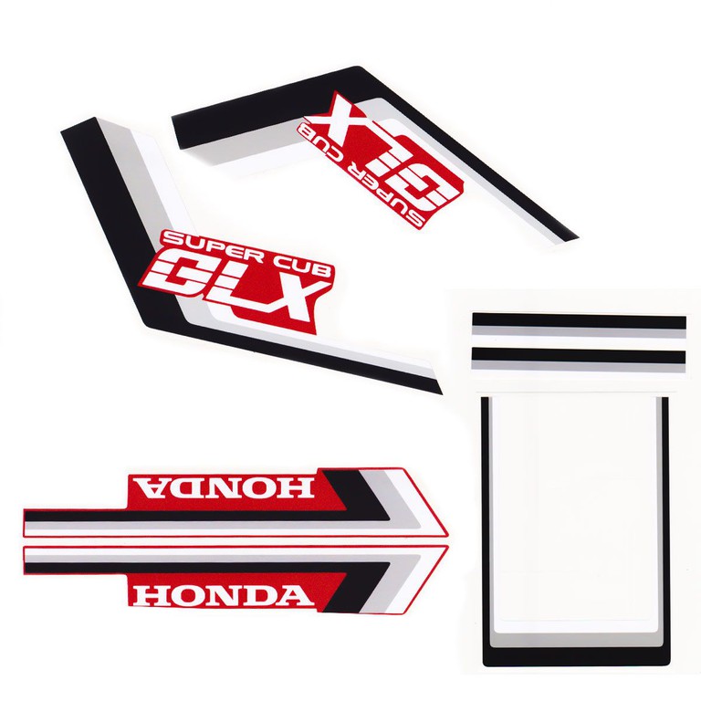 ΑΥΤΟΚΟΛΛΗΤΑ ΣΕΤ HONDA GLX ΜΑΥΡΟ-ΚΟΚΚΙΝΟ STICKERS PAR