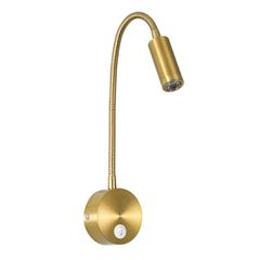 GLOBOSTAR® GOOSE 60880 Μοντέρνο Φωτιστικό Τοίχου - Απλίκα Ξενοδοχείου Reading Light LED 3W 300lm 36° AC 220-240V IP20 Φυσικό Λευκό 4500K - CREE XPE Chip & TÜV SÜD Driver - Χρυσό Πλατίνα - Μ6.5 x Π15 x