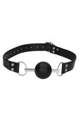Solid Ball Gag - With Bonded Leather Straps-thumb-2