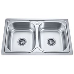 ΝΕΡΟΧΥΤΗΣ ΚΟΥΖΙΝΑΣ INOX 2 ΓΟΥΡΝΕΣ 80x50x18cm ICK 8050 S TAMPICO INTER CERAMIC