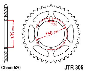 ΓΡΑΝΑΖΙ ΠΙΣΩ ΣΙΔΕΡΕΝΙΟ YAMAHA XJ6 DIVERSION  JTR305 46T| JT
