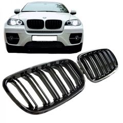 Μάσκες Καρδιές BMW X6 E71 (2008-2012) M-LOOK Μαύρο Γυαλιστερό-thumb-1