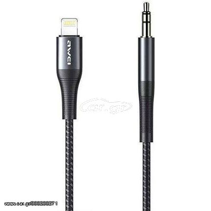 Awei CL-116L 3.5mm to Lightning Cable Μαύρο 1m (AW-CL-116L)