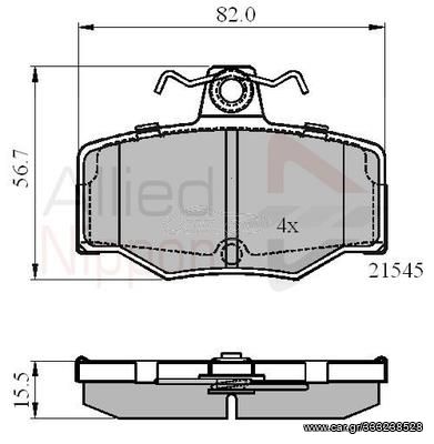 ADB0878 Σετ τακάκια φρένων Allied Nippon