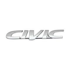 Σήμα πορτ μπαγκάζ Civic ασημί 125x25mm 3D αυτοκόλλητο χρωμίου 1τμχ