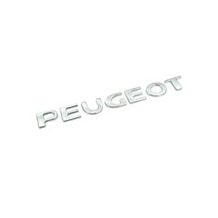 Σήμα Peugeot ασημί 137x15mm 3D αυτοκόλλητο χρωμίου 1τμχ