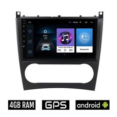 MERCEDES C (W203) - CLC (2004-2008) Android οθόνη αυτοκίνητου 4GB με GPS WI-FI (ηχοσύστημα αφής 9" ιντσών OEM Youtube Playstore MP3 USB Radio Bluetooth Mirrorlink εργοστασιακή, 4x60W, Benz)