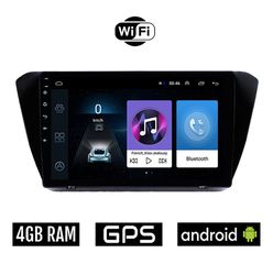 SKODA SUPERB μετά το 2015 Android οθόνη αυτοκίνητου 4GB με GPS WI-FI (ηχοσύστημα αφής 10" ιντσών OEM Youtube Playstore MP3 USB Radio Bluetooth Mirrorlink εργοστασιακή, AUX, 4x60W)