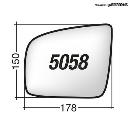 Mercedes VITO (W639) '10-> & VITO (W447) '14-> & VIANO (W639) '11-'13 - Αριστερό χρωμίου ασφαιρικό θερμαινόμενο κρύσταλλο καθρέπτη με πιάστρα