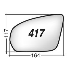 Mercedes CLASS A '18->, CLASS C(W205,C205,A205,S205)'13->, CLASS S(V222,W222,X222)'13->, GLC(X253)'15->, GLC COUPE'(C253)'16-> - Αριστερό χρωμίου ασφαιρικό θερμαινόμενο κρύσταλλο καθρέπτη με πιάστρα