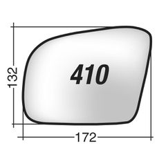 Mercedes CLASS M (W164) '06-'08 & CLASS R (V251,W251) '06-'10 - Αριστερό χρωμίου ασφαιρικό κρύσταλλο καθρέπτη