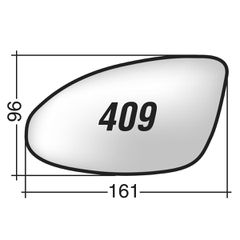Mercedes CLASS S COUPE' (C216) '06-'11 & CLS (C219) '04-'11 - Δεξί χρωμίου ασφαιρικό κρύσταλλο καθρέπτη