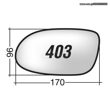 Mercedes CLASS A (W168) '97-'04 & CLK (W208) '97-'02 & SLK 200 CABRIO (W170) '96-'04 - Δεξί χρωμίου ασφαιρικό κρύσταλλο καθρέπτη