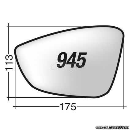 Volkswagen PASSAT '10-'14 & SCIROCCO '08-> & PASSAT CC '09-> & NEW BEETLE (maggiolino) '11-> & EOS '11-> - Δεξί χρωμίου ασφαιρικό κρύσταλλο καθρέπτη
